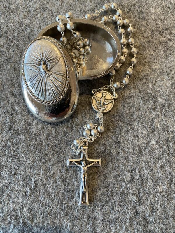 Confirmation Rosary in Metal Box
